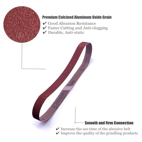 3/8 x 13 Sanding Belt, 40 Grit Aluminum Oxide Sanding Belts, Belt Sander Paper for 3/8x13 Inch Mini Belt Sander, 24 Pack(3/8x13 Inch, 40 Grit) - color: 40 Grit, size: 3/8x13in
