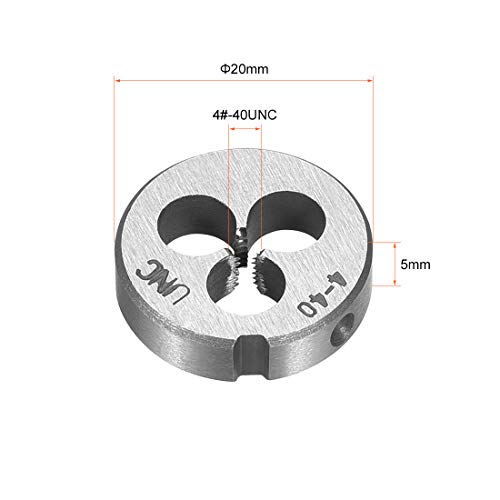 uxcell 4-40 UNC Round Die, Machine Thread Right Hand Threading Die, Alloy Steel Screw Thread Cutting Die - size: 4#-40 UNC