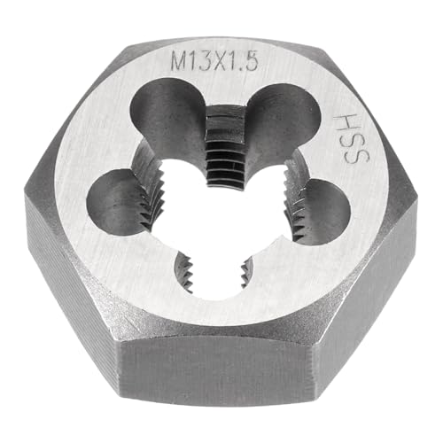HARFINGTON Hex Threading Die M13 x 1.5 Metric Thread Right Hand High Speed Steel Rethreading Fixed Die Screw Cutting Tapping Repair Tool - size: M13 x 1.5