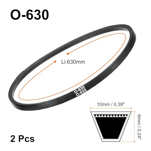 uxcell 2Pcs O-630 O Type V-Belt 630mm/24.8" Inner Length x 0.39" Width x 0.24" Height, O-Type Closed-Loop Rubber Transmission Belt - size: O-630