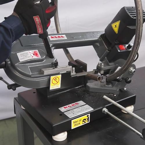 KAKA Industrial Benchtop Metal Cutting Band Saw 1000W, 40-88MPM Blade Speed, 0°-45° Adjustable Table, 3.3"x4.1" Cutting Capacity BS-85 for Metal/Wood/Plastic -110V
