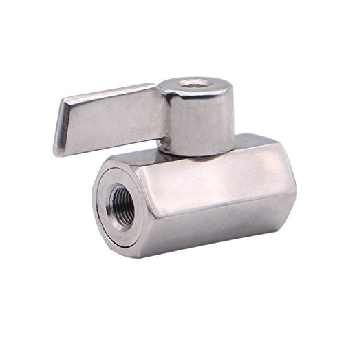 DERNORD Stainless Steel Mini Ball Valve 1/8 Inch NPT Thread Female (Pack of 2) - size: 1/8 Inch, style: Pack of 2