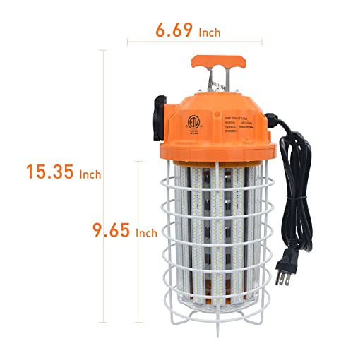 NS 150W High Bay Temporary LED Work Light 23550Lm 5000K Daylight White with Indoor and Outdoor Hook Portable Hanging Lighting for Construction Job Site¡