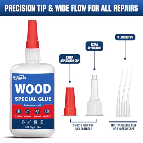 WOUSEDO Wood Glue 30g, Fast Drying Strong Adhesive for Wood Repair - size: Wood Glue