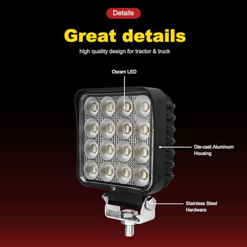 4.3'' 128W Work Lights for Truck, 12V/24V LED Flood Tractor Lights - color: 128W