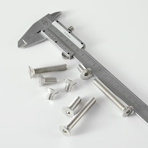 M8 x 20mm 25mm 30mm 35mm 40mm Flat Head Hex Socket Cap Screws Countersunk Bolts, Stainless Steel 304, Metric Allen Drive, Bright Finish, Fully Threaded, Assortment Kit 30PCS - size: M8x20/25/30/35/40 mm