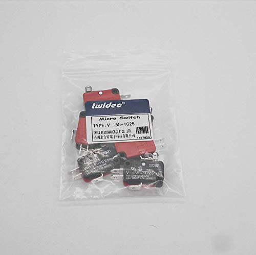 Twidec/6Pcs Micro Limit Switch Short Hinge Roller Lever Arm Switch for Arduino V-155-1C25 - style: V-155-1C25