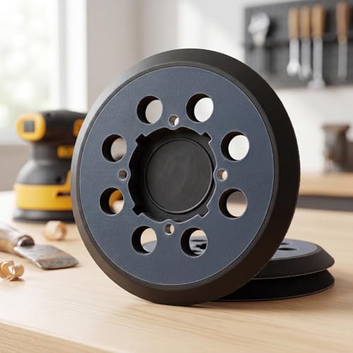 Core Series 5 Inch Replacement Sanding Pads, Fits DeWalt, Craftsman, Stanley Random Orbital Sanders, 4 Screw Holes, Hook, Firm Foam Backing Pad, 8 Holes – Made in USA (PN 52998) (2-Pack) - size: 4 Screw Holes
