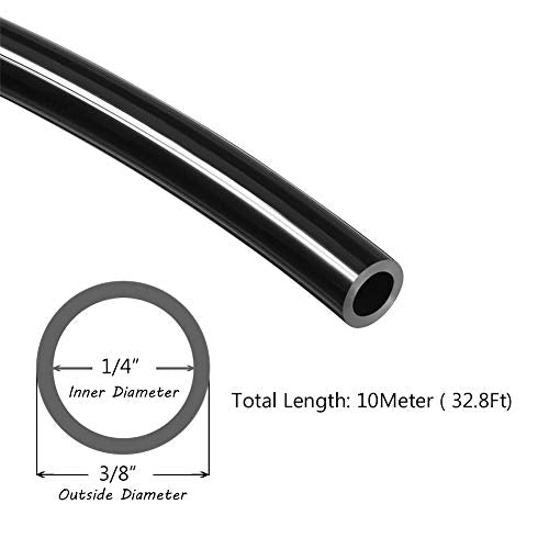 Beduan Pneumatic Tubing Pipe 3/8" OD Black Air Compressor PU Line Hose Tube for Water Fluid Transfer 10Meter 32.8ft - color: Black, size: 3/8" OD-32.8ft