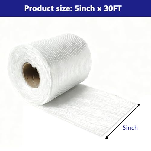 1708 Biaxial Fiberglass Cloth Tape 5" x 10 Yards (30 ft) | 17 oz Biaxial + 0.75 oz Mat | for Marine & Auto Repair, Seams, High-Strength Reinforcement - size: 5“ x 30ft