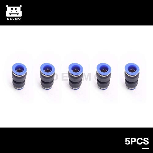 DEVMO 5PCS 8mm To 12mm Tube Air Pneumatic Push In Straight Gas Fittings Plastic Quick Connectors Fitting - size: 8mm To 12mm Tube
