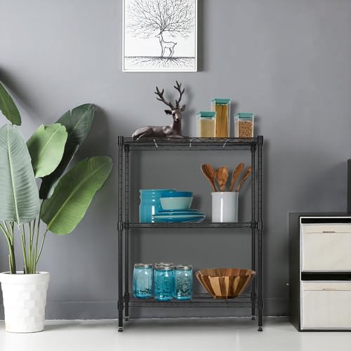 PayLessHere | 3-Tier Wire Shelf | 23"x13"x30" | Black - color: Black, size: 23"D x 13"W x 30"H