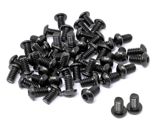 iexcell 50 Pcs 1/4-20 x 7/16" Stainless Steel 304 Hex Socket Button Head Cap Screws Bolts, Black Oxide Finish, with Hex Key Spanner - size: 1/4-20 x 7/16"