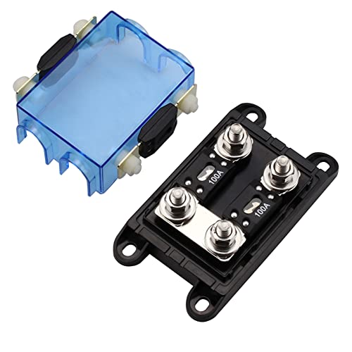 2 Way MEGA/AMG Fuse Holder with 4 Pack Bolt Down Fuse 100A for Automobile Repair, GPS Positioning - size: 2-way with backup fuse
