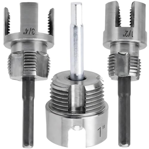 3Pcs PVC Pipe Threader Tool - 1/2" & 3/4" & 1" Dual-Function Internal External Pipe Threading Tool for Water Pipe (1/2" & 3/4" & 1") - size: 1/2" & 3/4" & 1"