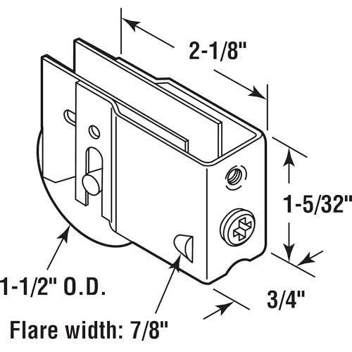 Prime-Line D 1826 Single 1-1/2 In. Steel Roller Assembly