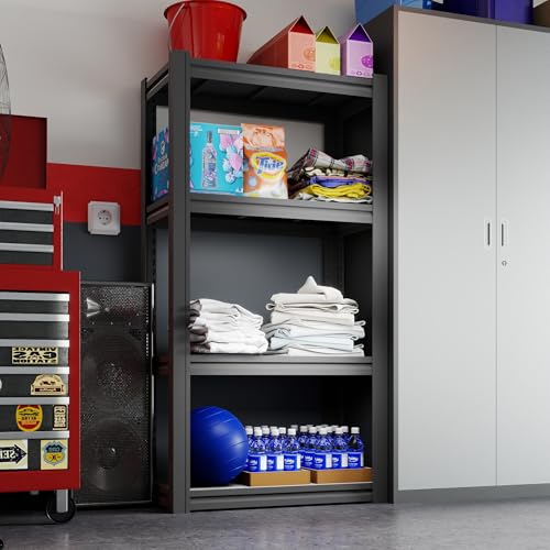 4-Tier Metal Storage Shelving Unit, 2,000 lbs Capacity Adjustable Garage Shelves for Garage, Utility Room, Basement & Workshop, 31.5" W × 15.8" D × 63" H - size: 4T 31.5" W x 15.8" D x 63" H