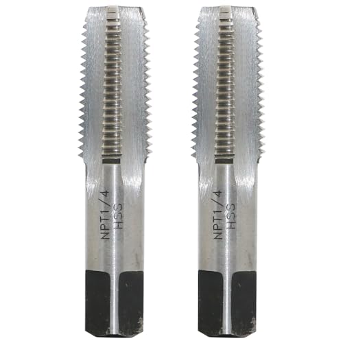 2PCS NPT Pipe Tap 1/4" - 18 Water Pipe Thread Tap, made of 6542 HSS material, suitable for copper, cast iron, die steel, alloy steel, aluminum alloy, and more. Ideal for various maintenance and DIY - size: 2PCS 1/4"