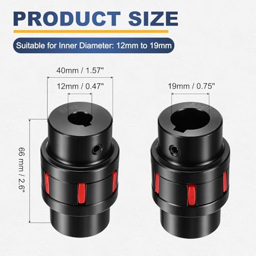 MECCANIXITY XL1 Type Flexible Elastic Shaft Coupling 12mm to 19mm Bore - size: 12mm to 19mm Bore 40 Diameter
