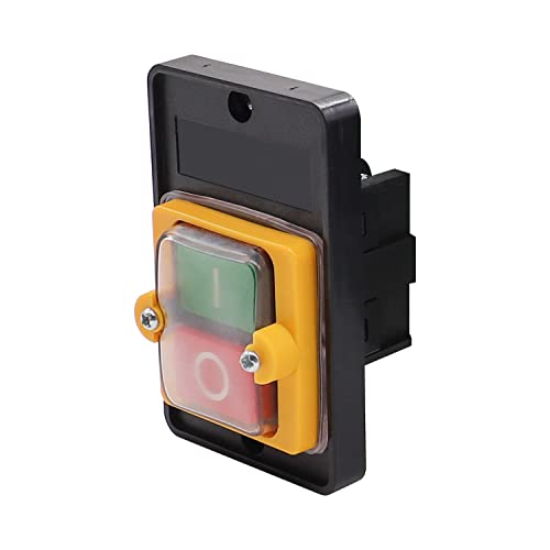 TWTADE / 2PCS Latching Push Button Switch Waterproof On/Off Motor Start Stop Switch with Box 10A AC 220V/380V KAO-10KH