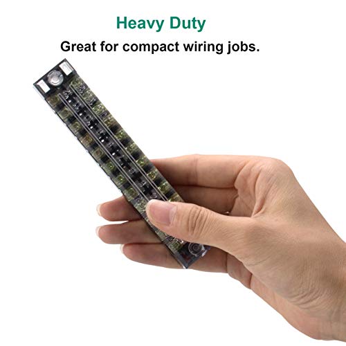 Terminal Block Strip, 12 Circuits 600V 15A, Dual Row Screw, 5 Sets