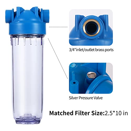 Geekpure 10-Inch Whole House Clear Water Filter Housing (1)