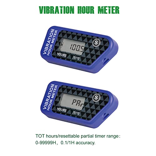 YOOREAL Vibration Hour Meter,Maintenance Hours Waterproof IP68 - color: Blue