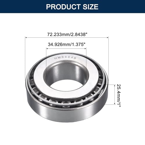 2 Pack HM88649/10 Tapered Roller Bearing Cone and Cup Set - size: HM88649/HM88610
