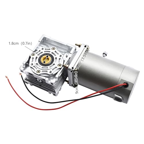 Electric Gear Motor 200W DC 12V 1800RPM 50K 40Cr Alloy Steel Worm Gear Motor Reducer Gearbox High Torque with self-Locking Speed Adjustable Powerful Electric Motor - size: 200W DC12V