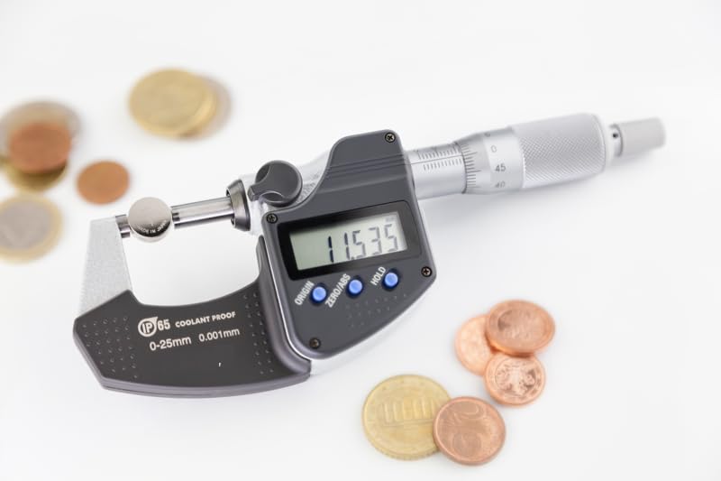 293-340 IP65 Digital Micrometer 0–1" | Coolant-Proof Digimatic Outside Micrometer | High-Resolution CNC Precision Tool for Machinists, QC Metrology, Aerospace & Metal Inspection