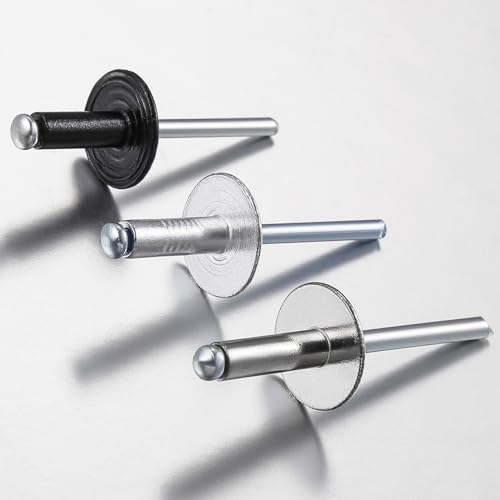 Wensilon(pcs) 1/4 * 3/4" Large Cap Open End Aluminum Blind Rivets,6.4 * 19 Blind Rivet - color: Aluminum, size: 1/4*3/4