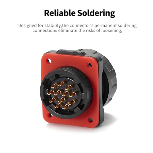 CNLINKO YM-20 Industrial Waterproof Connector IP68 Circular Aviation Plug PBT Plastic Shell M20 2-12 Pin Flange Socket (12-Pin) - size: 12-Pin, style: Male Plug/Female Socket