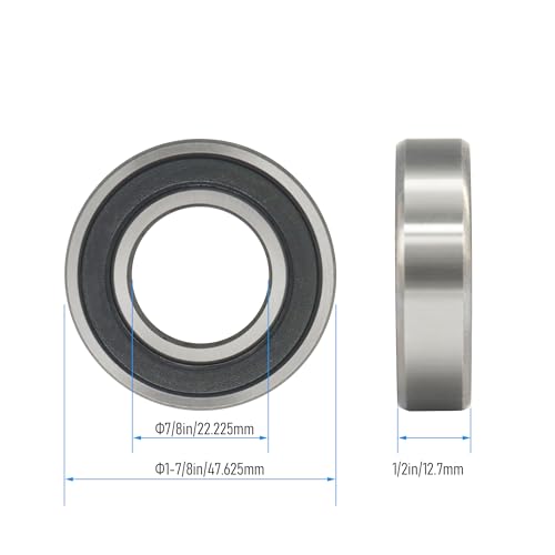 R14-2RS 2 PCS Deep Groove Ball Bearing ID 7/8"×OD 1-7/8"×Width 1/2" Double Black Rubber Sealed Ball Bearing Chrome Steel P0 Z2 Bearing for Industrial Machine and Mechanical Equipment - size: R14-2RS Size 7/8"×1-7/8"×1/2"