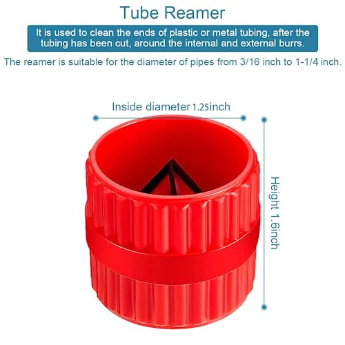 Pipe & Tube Deburring Reamer, Inner-Outer Chamfer Tool, Red