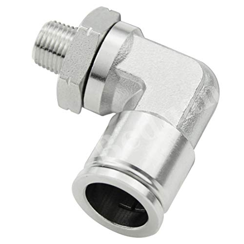 Beduan Push to Connect Fitting Elbow, 1/2" Tube OD x 1/8" NPT Male 90 Degree Elbow Adapter 304 Stainless Steel Air Union Fitting - size: 1/2"Tube OD-1/8"NPT, style: 1Pc