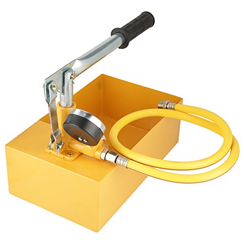 Focket Water Pump, 2.5MPa 2090g Manual Durable Hydraulic Yellow, Aluminum, Pipeline Tester Tool for Pressure Vessels, Pipes etc