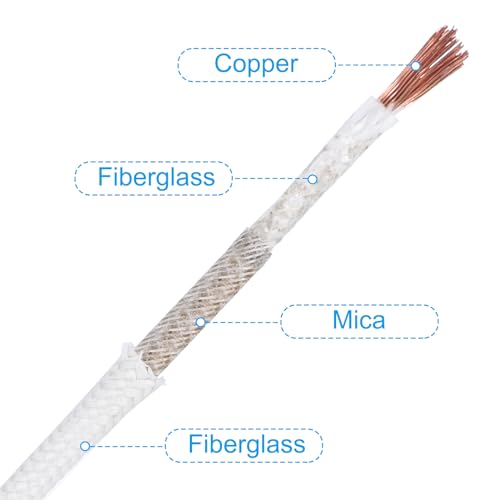 PATIKIL 26.3Ft 9AWG High Temperature Wire Cable -60-350 Degrees Celsius - size: 9AWG