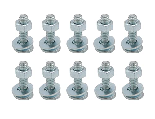 LBY 15 Sets Carriage Bolts Screws Assortment Kit, 1/4-20 x 1'' Round Head Square Neck Bolts (with Hex Nuts and Flat Washers), Carbon Steel (Zinc Plated), Silvery - size: 1/4-20 x 1"