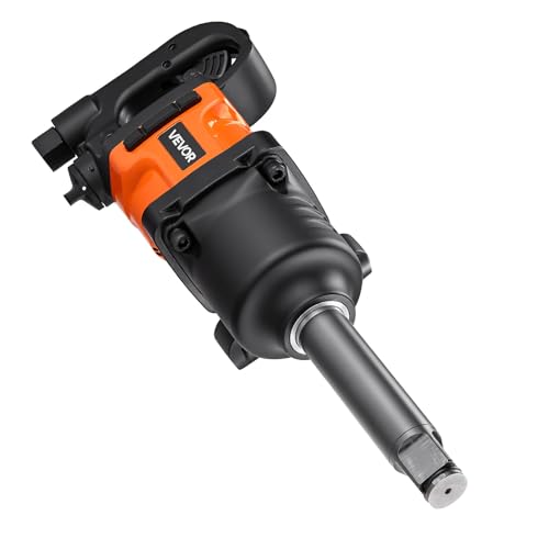 VEVOR 2.5cm(1인치) 에어 임팩트 렌치, 최대 548.6m(1800피트) 너트 버스팅 토크, 8.5kg(18파운드) 경량 공압 임팩트 건, 튼튼한 수리 및 유지 보수를 위한 15.2cm(6인치) 확장 앤빌 포함 - size: 19.7 x 7.9 x 3.9 in, style: 2.5cm(1인치) | 548.6m(1800풋파운드)