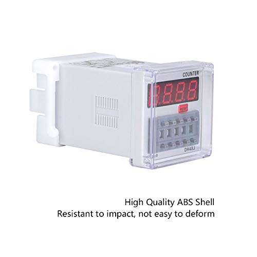 Digital Counter, 11-Pin Digital Counter Delay Time Relay DH48JA 1-999900 11-Pin LED Auto Display Digital Counter for Remote Control, Communication, Automatic Control(24V AC/DC)