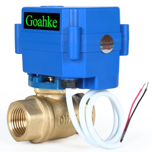 Motorized Ball Valve 3/4"Brass Standard Port,9-24V AC/DC 2Wire Auto Return - color: Brass, size: 3/4 in