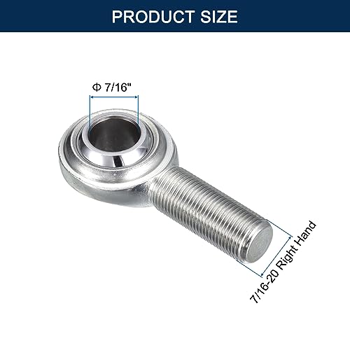 CM7 Rod End Bearing Heim Joints, 7/16 x 7/16-20 Right Hand Male Thread Heim Joint with Jam Nuts 2pcs - size: 7/16"
