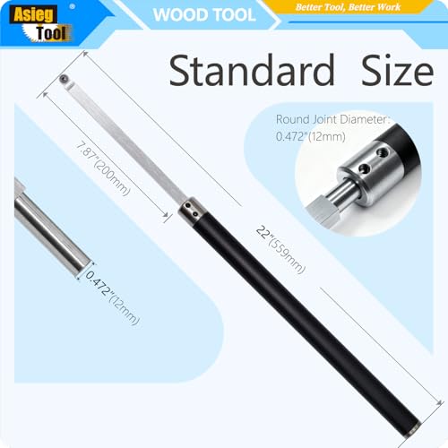 Woodturning Tools Set Carbide Tipped Lathe Chisel Finisher Tool Bar with Ci5 8.9mm Round Carbide Insert Cutter for Wood Hobbyist or DIY or Carpenter