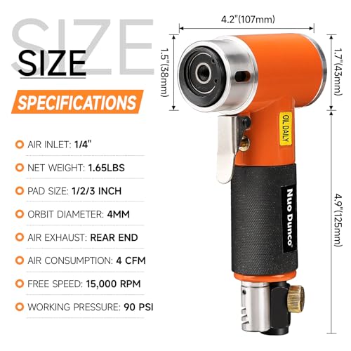 1/2/3" Mini Random Orbital Air Sander Pneumatic DA Polisher Kit