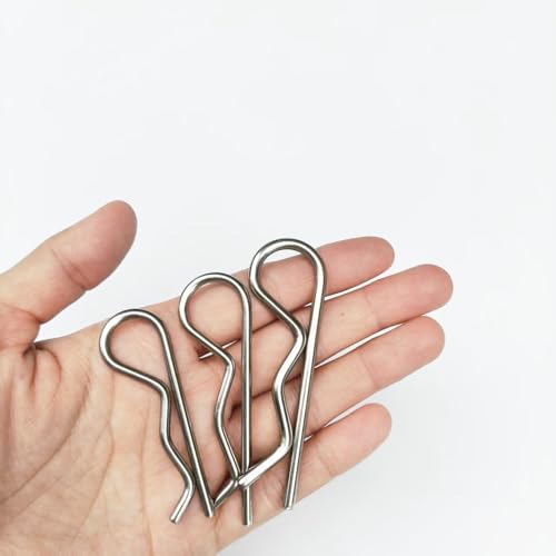 10Pcs Heavy Duty Cotter Pins,Hitch Pins Clip R Clips, Stainless Steel Spring Retaining Wire Hair Pins,Strong Spring Hardware Pins for Trailer Tractors Mower Carts Truck Pin Clip M2.5X50mm - size: M2.5X50mm-10pcs