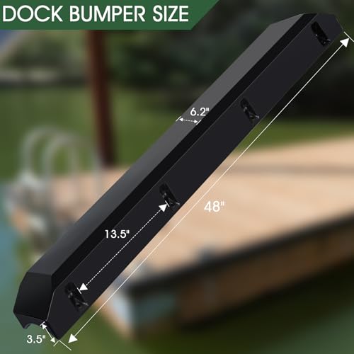 Boat Dock Bumpers for Edge/Piling,Dock Bumpers for Post/Pylon/Straight Edge - style: 2Pack-Black