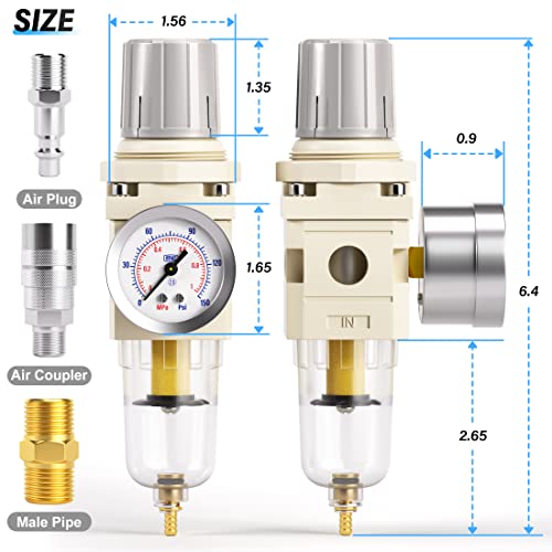 TAILONZ 1/4"NPT AW2000-02 Filter Regulator - color: White, size: 1/4"NPT