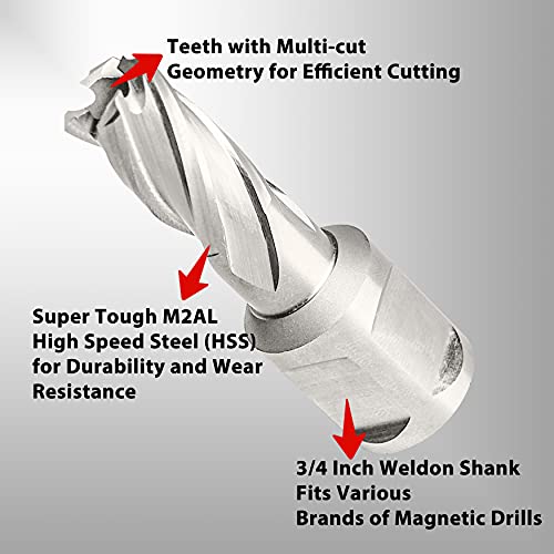S&F STEAD & FAST Annular Cutter with Pilot Pin 1/2" x 1" DOC, Mag Drill Bit - size: 1/2" x 1"