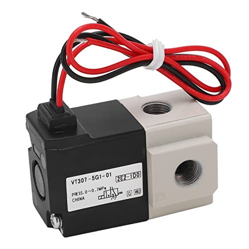 2 Position 3 Way Solenoid Valve Vacuum Electric, DC24V 3/2 Air Pneumatic Direct, G1/8 Normally Closed, Copper Coil, Aluminum Body, Good Sealing, for Air -0.7MPa Temperature
