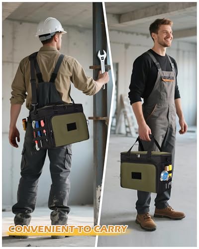 Marscamd 2 Layers Tool Bag with 3 Clear Window Removable Cases - color: Black/Green